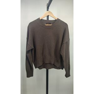 Quince Brown  organic cotton boyfriend crew Women's Sweater
